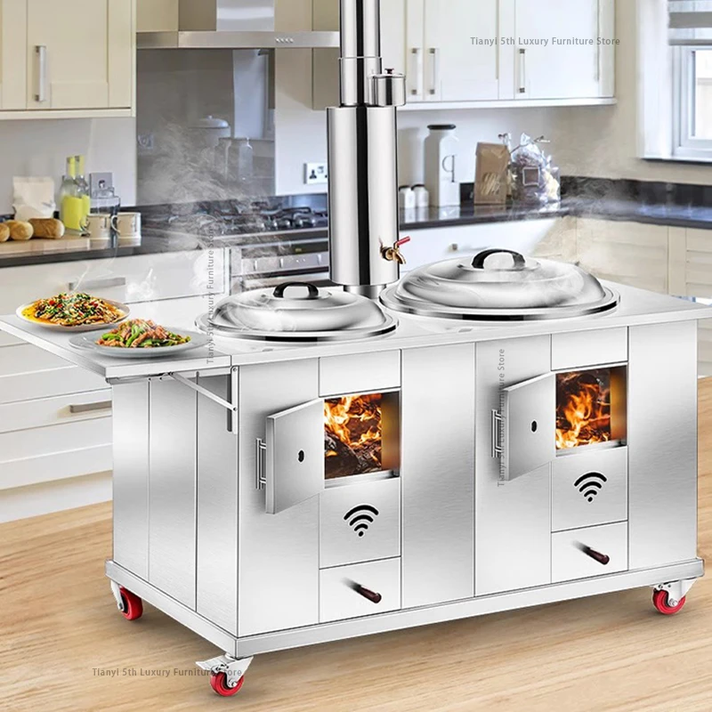 

Cooking Stoves Mini Velo Patio Heaters Heating Rural Smoke Pipes Firewood Barbecue Grill with Ovens Garden Poêle Chauffage FYPH