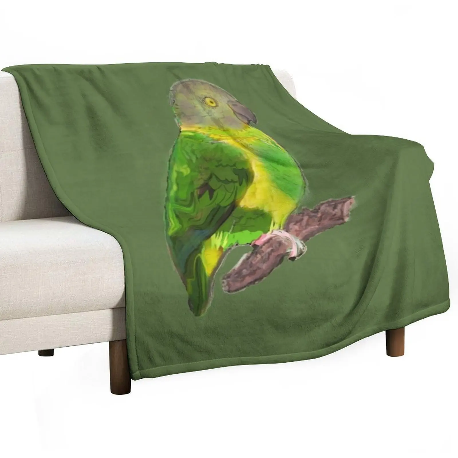 Senegal Parrot On Branch. Parrot Lovers Collection Throw Blanket Heavy Cute halloween Thins Picnic Blankets