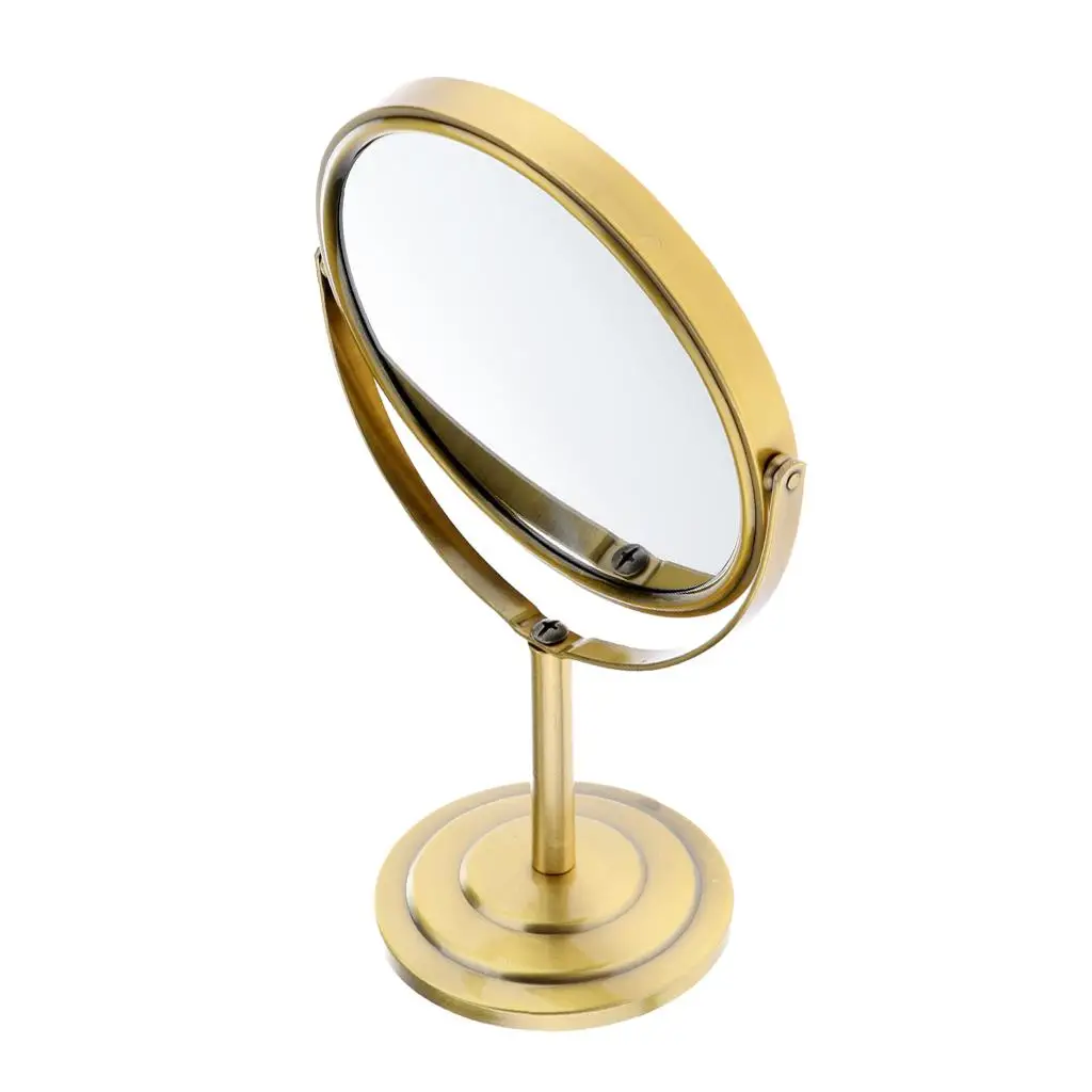 6 Inch Desktop Double-Sided Mirror, 1 2X Magnification Options to Every Detail of Your Hair and Makeup