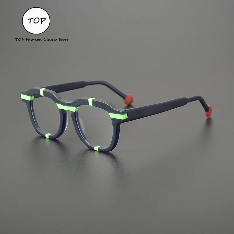 Fashion Frame Plate Men Glasses Frame Women\'s Matching Color Big Frame Can Be Matched with Myopia Anti-blue Light Optical Lenses