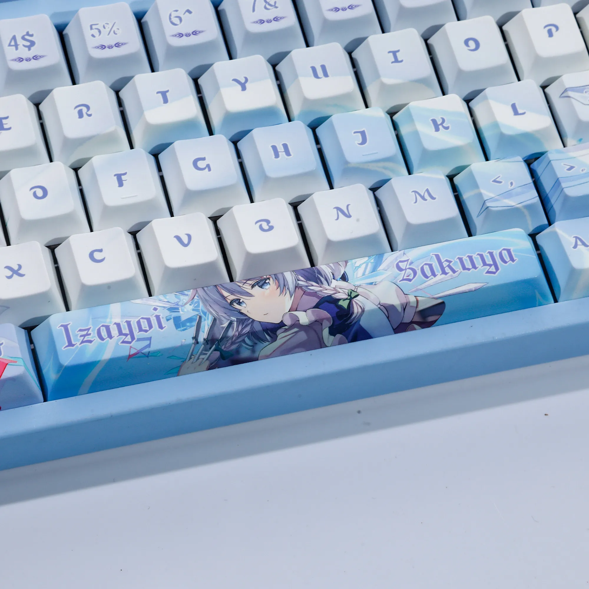 Izayoi Sakuya 120 PBT Keycap Touhou Project DYE Sublimation Key Cover Cherry Cross MX Switch Key Caps Mechanical Keyboard XMJ