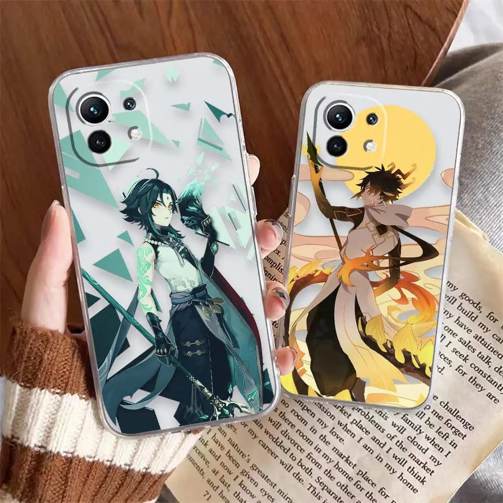 

Clear Phone Case For Xiaomi 13 12 12X 11 11T 10 10S 9SE 9 8 6X 6 Soft Case Funda Coque Shell Cover Hot Game Genshin Impact Anime