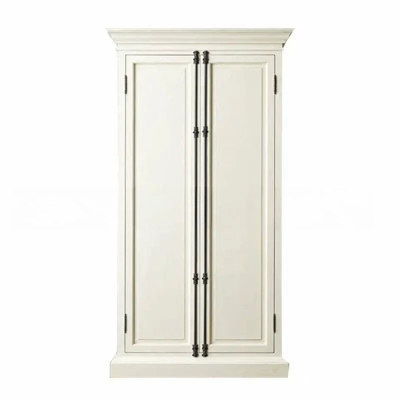 American solid wood wardrobe furniture retro old log heaven and earth lock oak locker