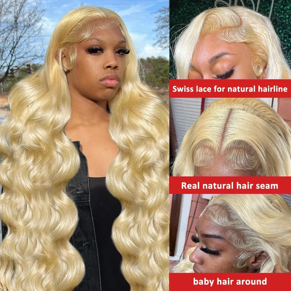 13x4 Lace Front Wig 250 Density 30 40 Inch 613 Body Wave 13x6 HD Transparent Lace Frontal Wigs Human Hair Brazilian For Women