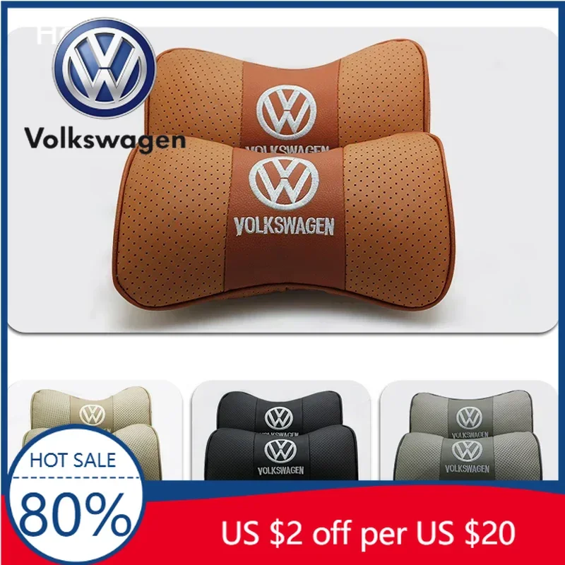 

Колпачки для стержней клапанов, салон автомобиля, подголовник, кожаные подушки для шеи для Volkswagen Passat Santana Touareg Tiguan Bora CC Beetle Scirocco