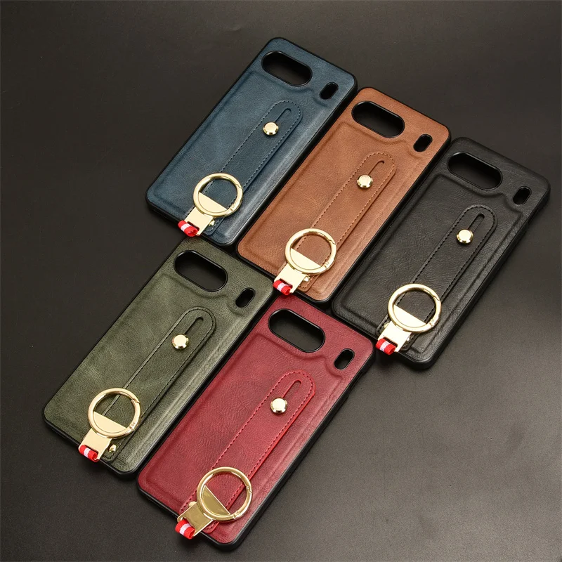 For OnePlus Nord 4 Anti-Shock Business Leather Wristband Cover Case For One Plus Nord 4 OnePlusNord4 5G Non-Slip Protective Case