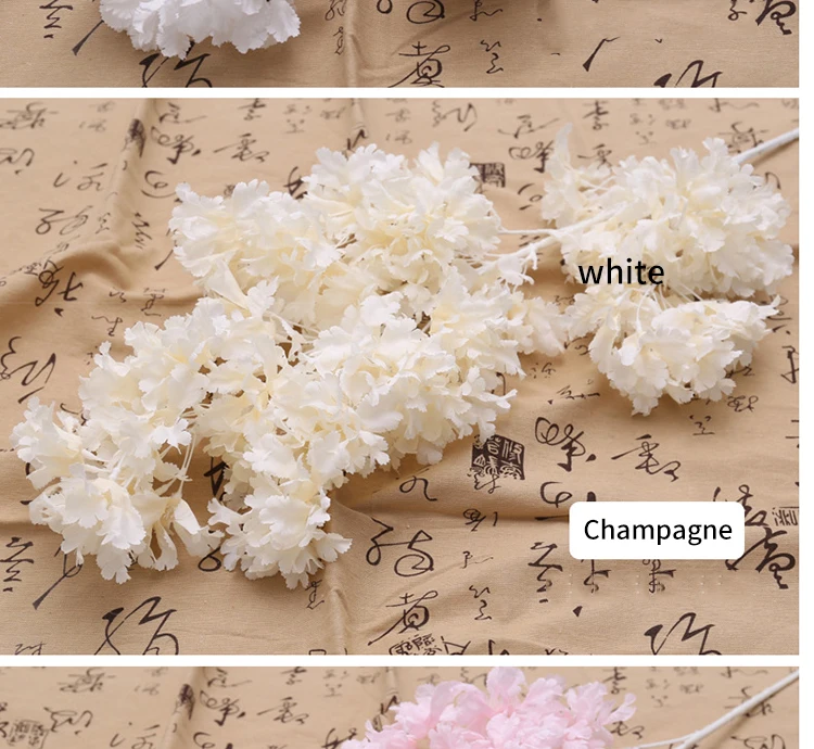 107 cm Seidenhortensien, weißer Zweig, Schnee am ganzen Himmel, DIY künstliche Kirsche, Zuhause, Party, Dekoration, Hochzeit, Bogen, Dekoration – Detail 5