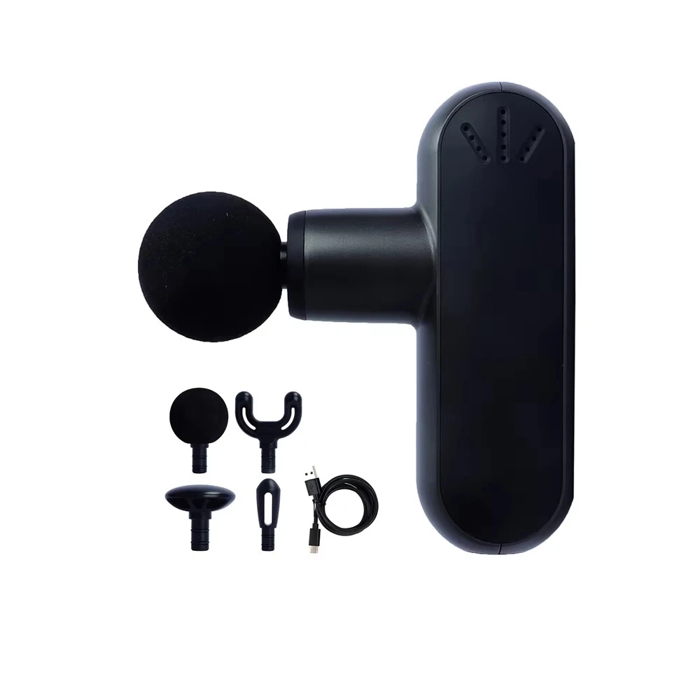 High Quality 4 Head Massage Gun Custom Logo Mini Deep Tissue Fascial Muscle Electric Heat Professional Body Massage Tool view 3