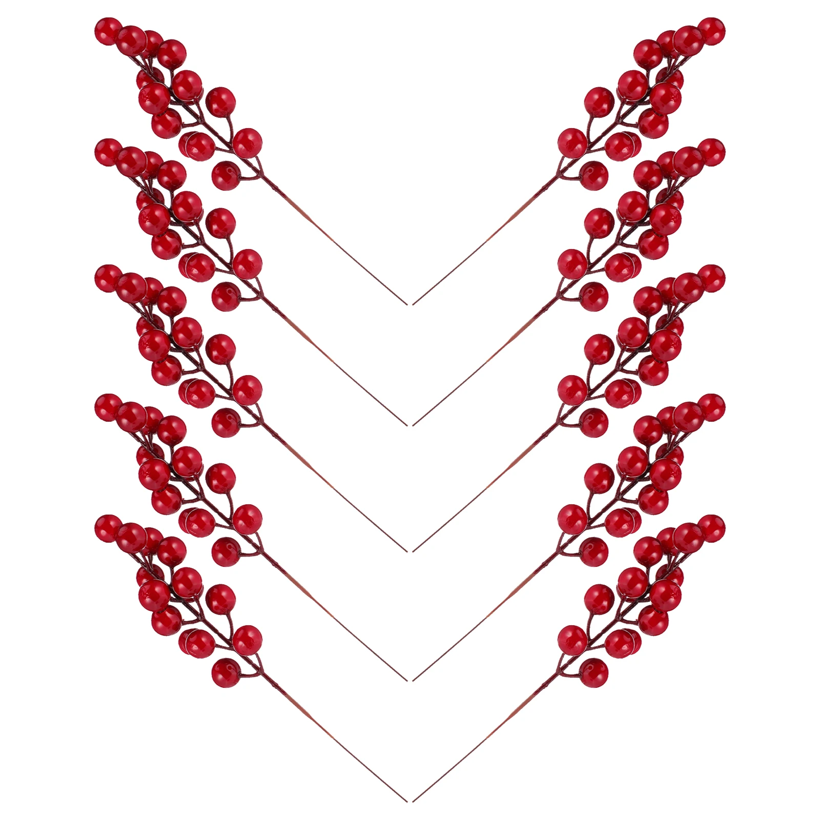 10 قطع من فروع التوت على شكل الحياة، زينة شجرة عيد الميلاد، زهور اصطناعية، فروع زهور صناعية حمراء