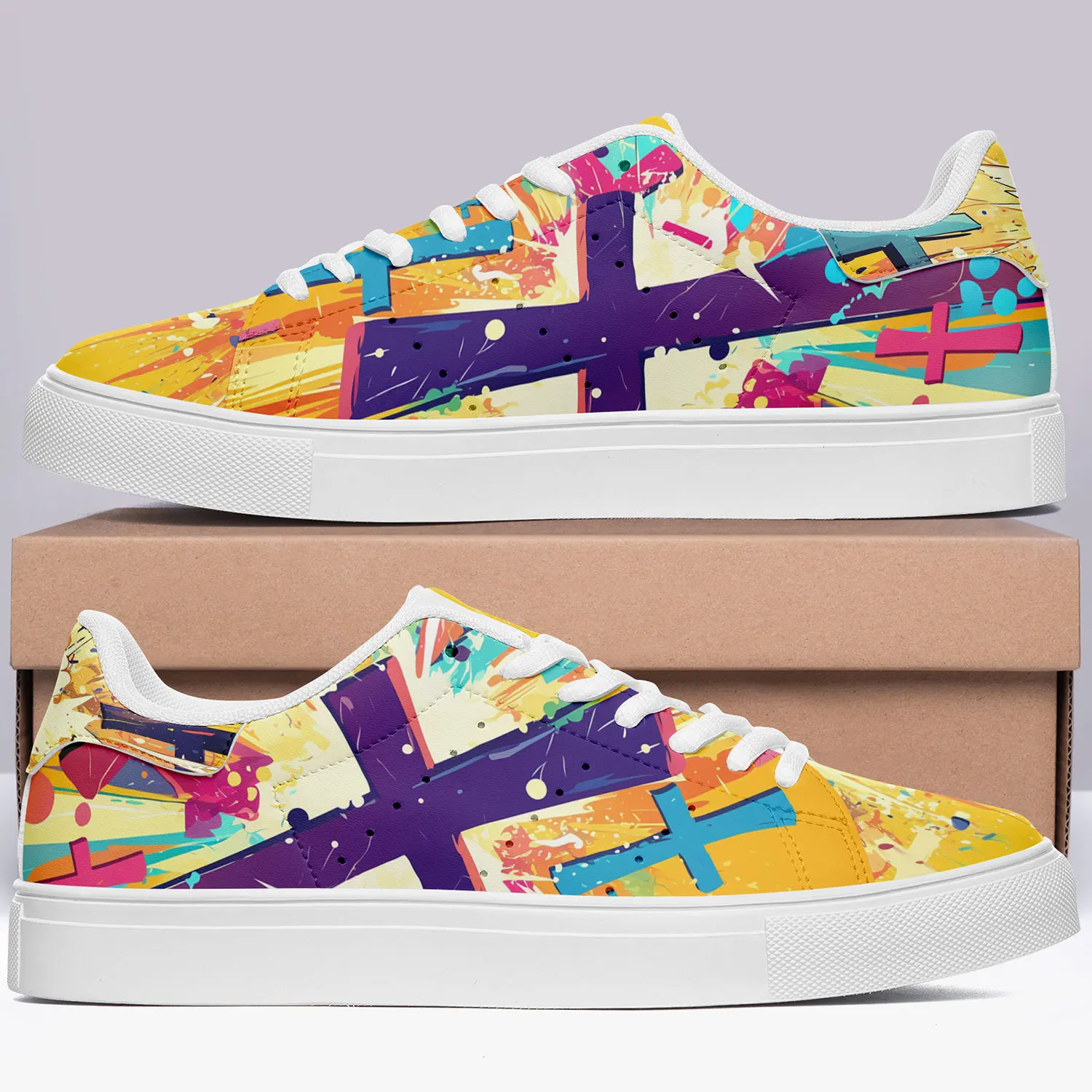 

Custom White Sneakers Low Top Personalized Print & Color Unisex Family Matching Shoes 1 Piece Order Street fashion Sports Shoes