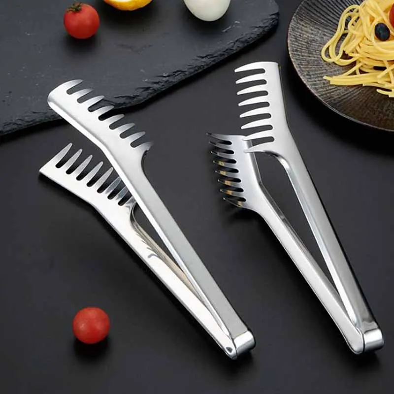 Stainless Steel Noodles Clip Food Comb Spaghetti Tongs Pasta Clip Food Holder