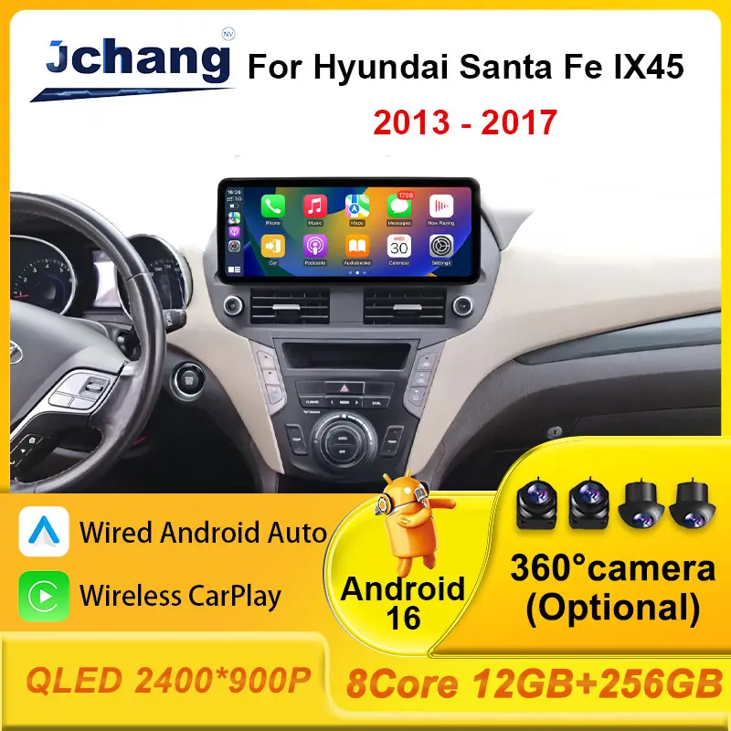 

Navi GPS for Hyundai Santa Fe IX45 2013 - 2017 No 2 din Car Radio CarPlay Android Auto WiFi 4G Stereo Multimedia Player 2.5 D BT