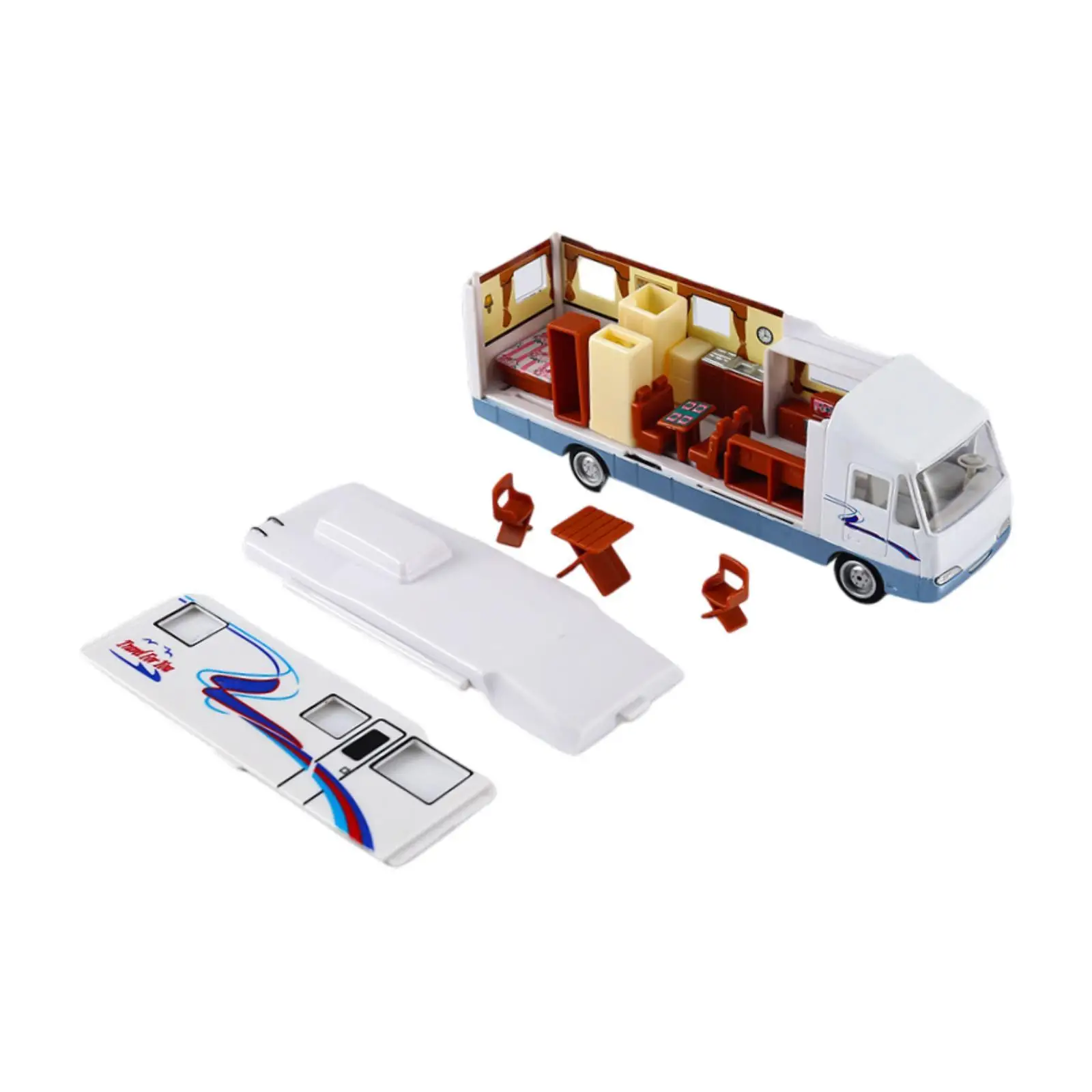 Modello RV in lega staccabile Fai finta di giocare in miniatura di veicoli RV con azione pull back per bambini