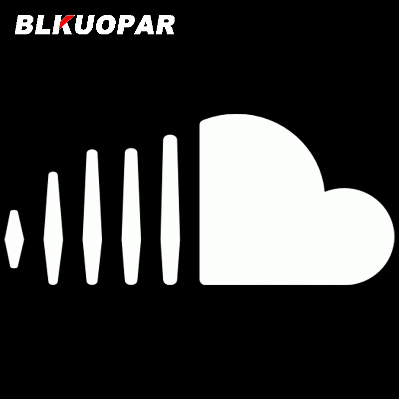 BLKUOPAR ل Soundcloud شعار ملصقات السيارات الشفافة أنيمي مكيف الهواء الشارات سلع السيارات الفينيل DIY بها بنفسك محمول Decol الكتابة على الجدران