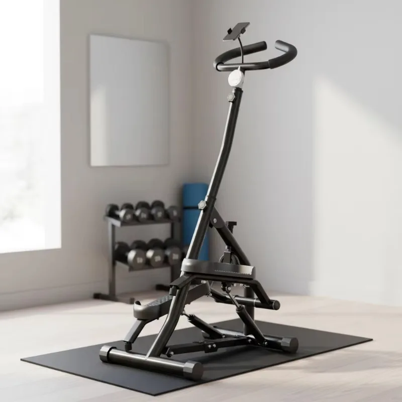 Home Use Foot Pedal Hydraulic Mini Fitness Stepper with Handrail Ergonomic Dimensions for Comfort