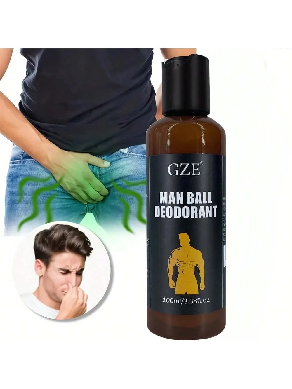 

GZE MAN BALL DEODORANT Man Parts Ball Дезодорант для мужчин, очищающий крем для мужских интимных частей, жидкость для ухода за мягкой гигиеной