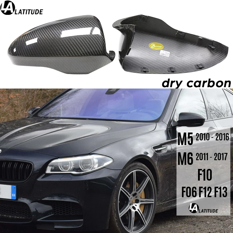 

M5 Mirror Covers, 1Pair Dry Carbon Door Mirror Cap Case Shells for BMW 2010 - 2016 F10 M5 & 2011 - 2017 (F06 F12 F13) M6 Only