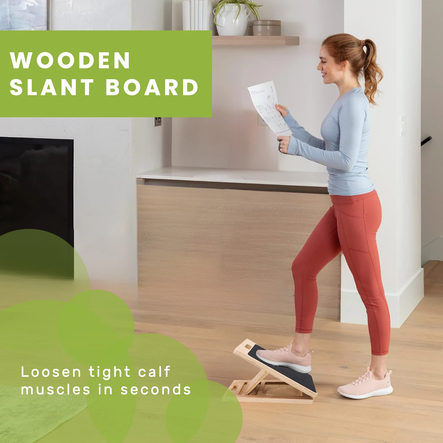 لوح خشبي محمول مائل - لوح مائل قابل للتعديل ونقالة ربلة الساق، لوح مائل احترافي لتمديد الساق