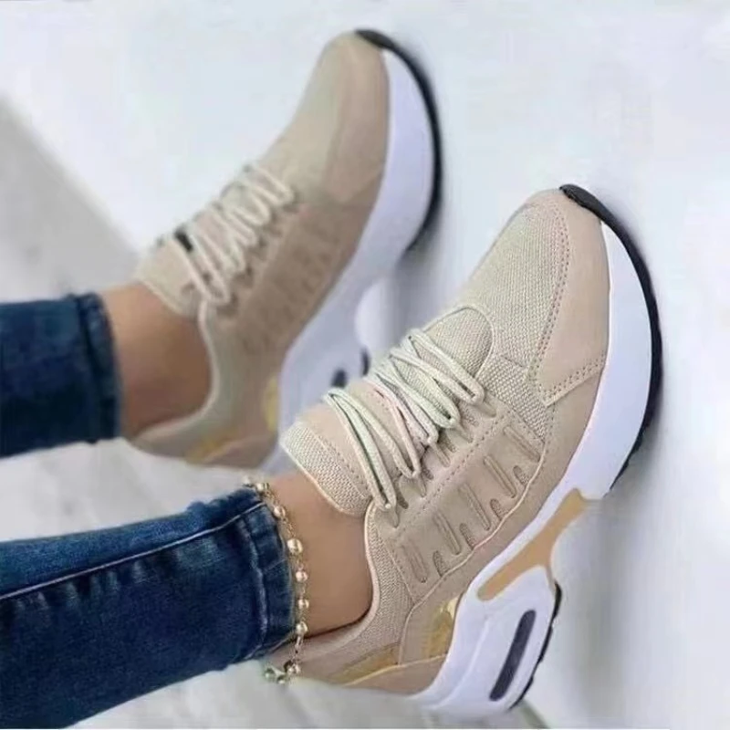 Luxury Women Sneakers Fashion Breathable Women Casual Shoes Outdoor Lace-up Sport Shoes Platform comfortable Women sneaker 2024