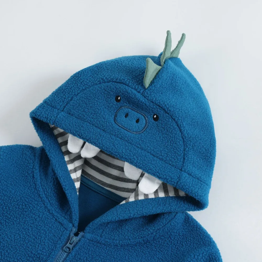 Boys Fleece Jacket Zip Up Embroidered Kids Autumn Winter Outerwear New Season