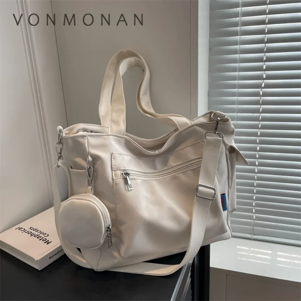 

VONMONAN Large Capacity Tote Bags Women's Purse College Style Middle School Student Schoolbag Crossbody Shoulder Bag Casual Sac