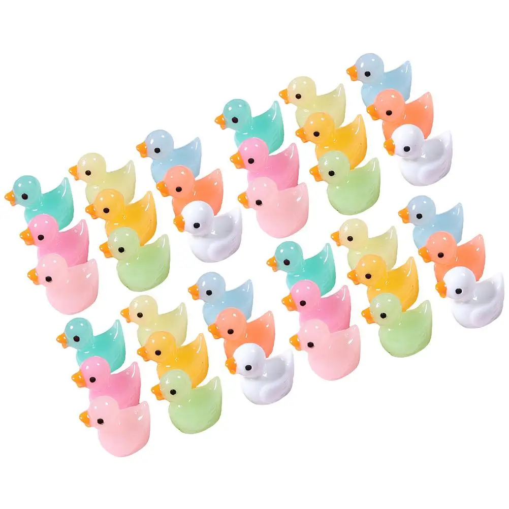 

60 Pcs Mini Ducks Resin Figurines DIY Decorative Accessories Cartoon Duck StatueMoss Landscape Decor Tiny Animals