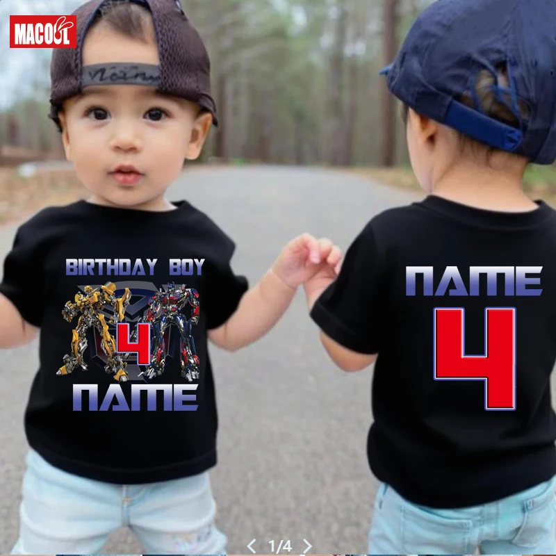 Birthday Boy T Shirt Personalized 8th Custom Name Kids Tee  Birthday Shirt Top Jet Party Boys Children Clothes 10th 7th 6th 5th
