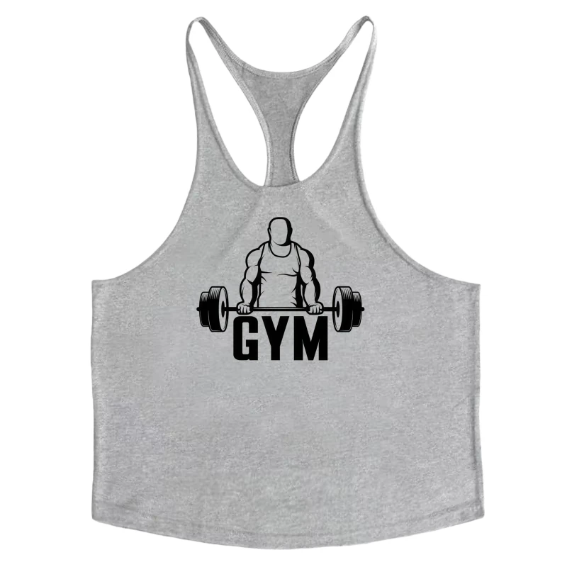 سترينجر كمال الأجسام للرجال، معدات تمارين الصالة الرياضية، سترة خلفية على شكل حرف Y من القطن للرطوبة - قميص لياقة خفيف الوزن بدون أكمام