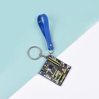 intel keychain CPU Key Chain DIY Solid Color Pattern Customized Personalized Creative Keychains for Science Geek Ornament Gift