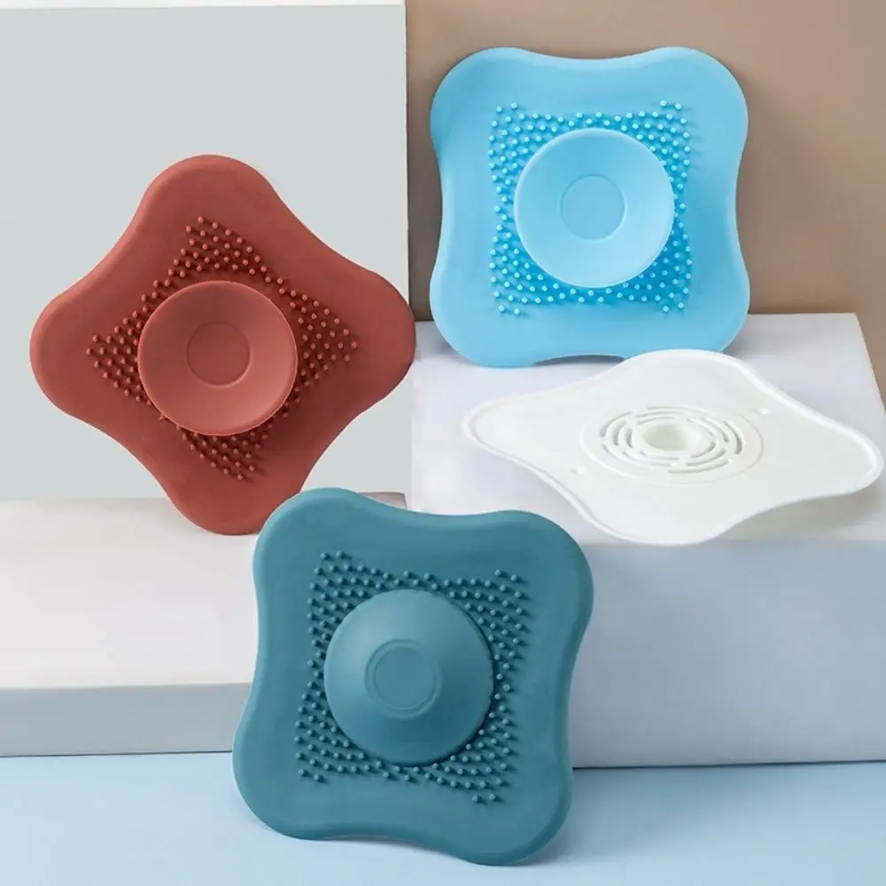 

Soft Press Type Floor Drain Cover Bathroom Kitchen Sink Strainer Sewer Deodorant Cover Hair Filter Multifunctional Water Stopper