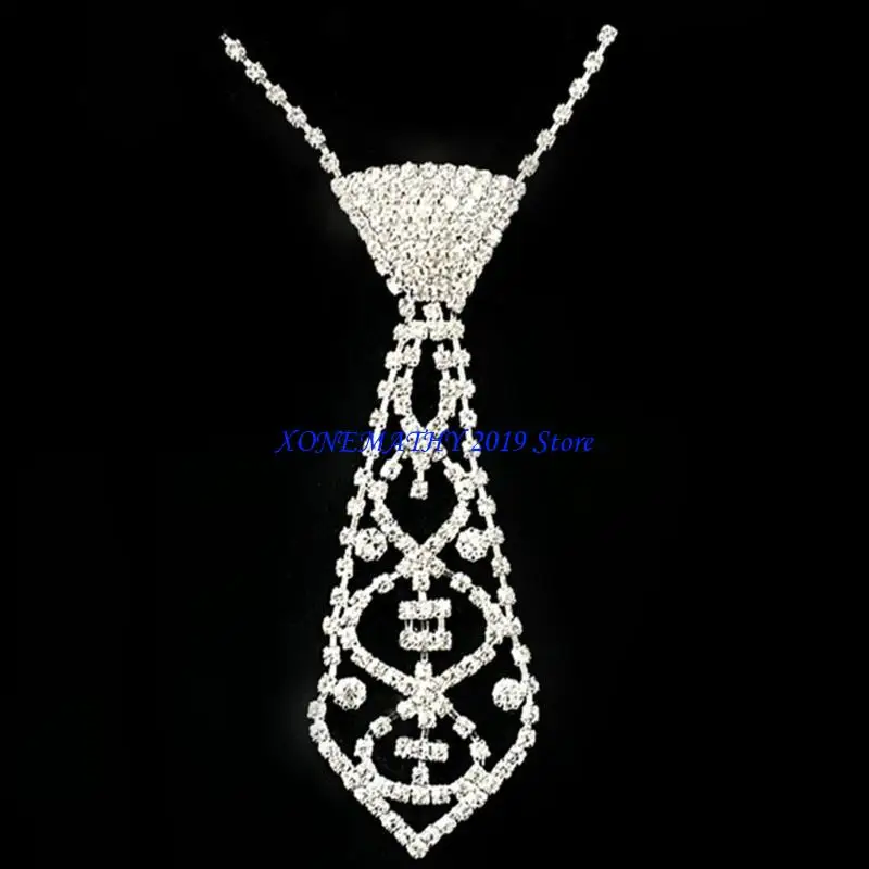 

F42F сверкающие стразы женский галстук женская одежда аксессуары для женщин танцевальная вечеринка ювелирные аксессуары