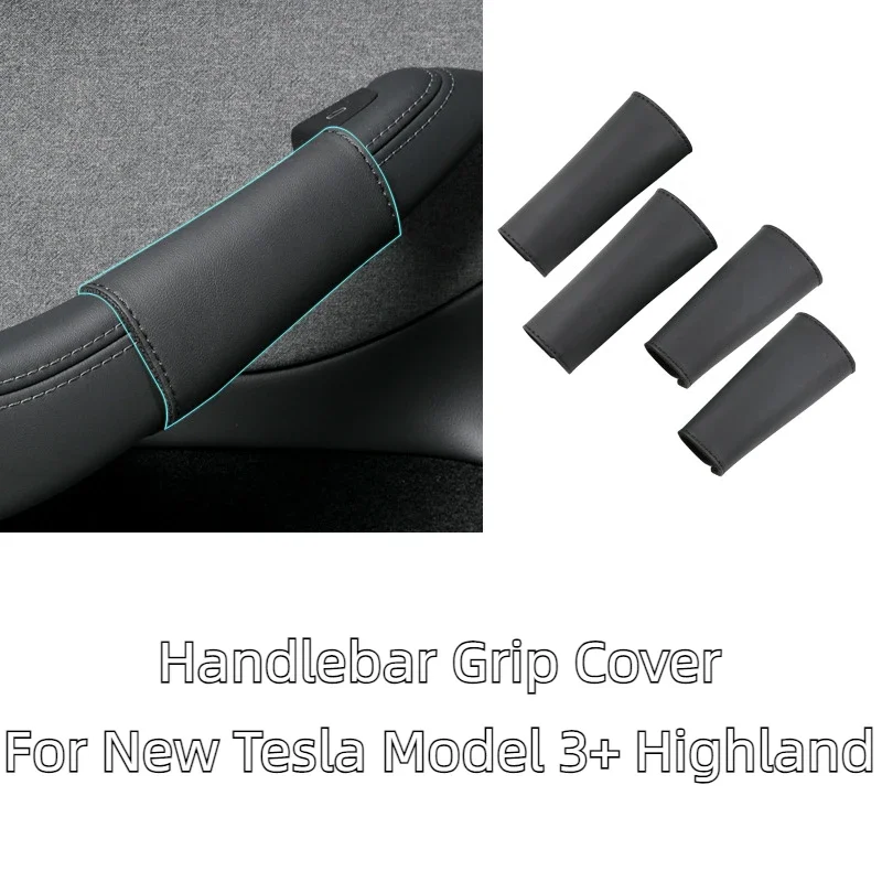 4 pezzi copertura protettiva per maniglia interna della portiera dell\'auto per tesla model 3 highland 2024 custodia protettiva in pelle Styling