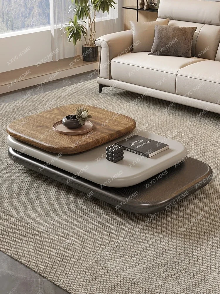 A Minimalist Light Luxury Rotatable Coffee Table Size Apartment Living Room Home Advanced Sense Simple Modern Simplici