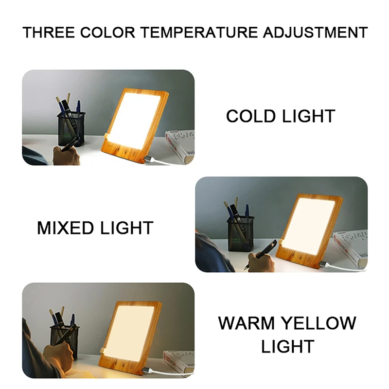 Light Therapy Lamp 10000 Lux LED Sad Lamp Intelligent Touch Emotional Physiotherapy Lamp Stepless Adjustment LED Night Light