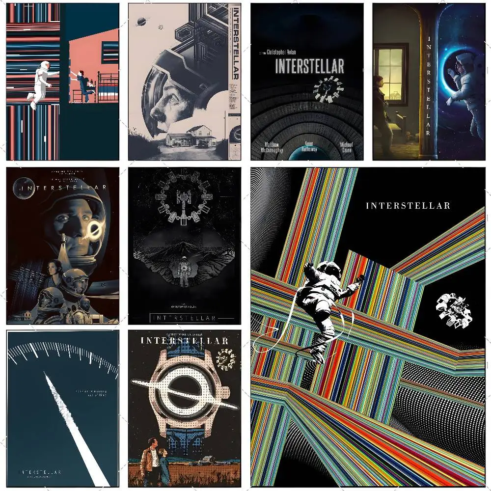 ملصق فني لزج للفيلم بين النجوم عالي الوضوح ملصق فني ذاتي اللصق مقاوم للماء لتزيين المنزل #1