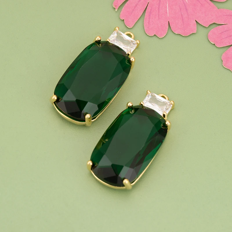 assoonas, 4 Stück/Set, MG86, Schmuckzubehör, 18k Gold rhodiniert, Kupfer, Anhänger, Glas, handgefertigt, Schmuckherstellung, DIY-Anhänger – Detail 5