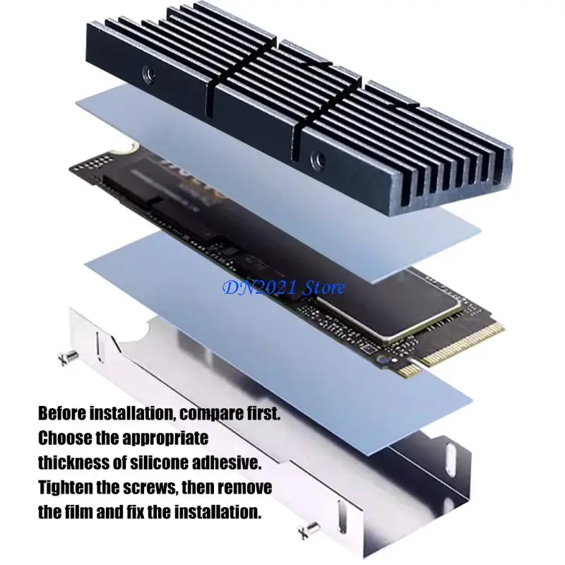 

F3KE Slimly Design M.2 2280 Heatsink With SelfAdhesive Silicone Pad Efficient Heat Transfer For SSD Storage Expansion