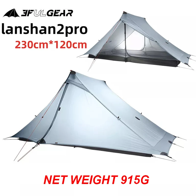 

3F UL GEAR LanShan 2 pro 2 Person Outdoor Ultralight Camping Tent 3 4 Season Professional 20D Nylon Both Sides Silicon Tents