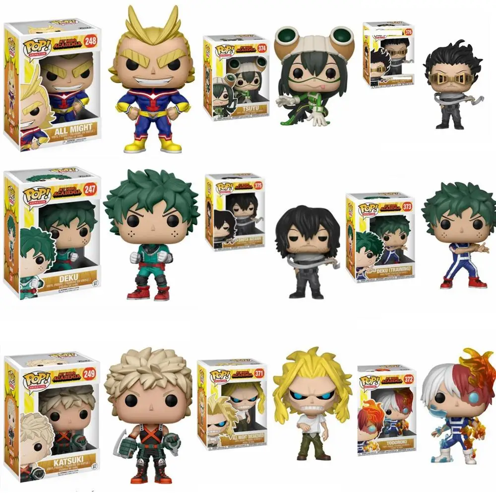 Funko Pop Anime My Hero Academia Deku Training Katsuki All Might Weakened TODOROKI Tsuyu Vinyl Figure Collection Model Toys