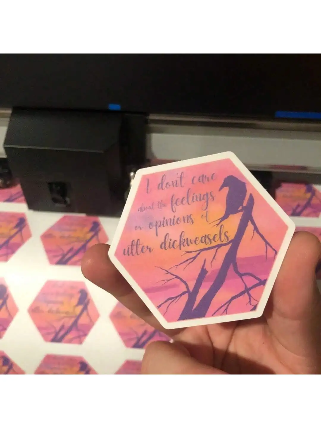 100pcs Custom Vinyl Stickers Print Cut Any Design Shape Laminated Waterproof Labels Logo Branding