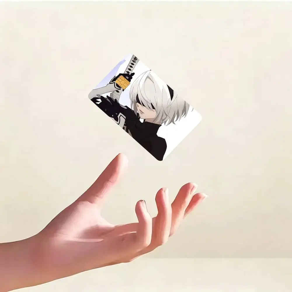 Silver hair YoRHa 2B NieR HD Credit Card Stickers Game Card Decal Small Chip Waterproof Sticker Gift Decor