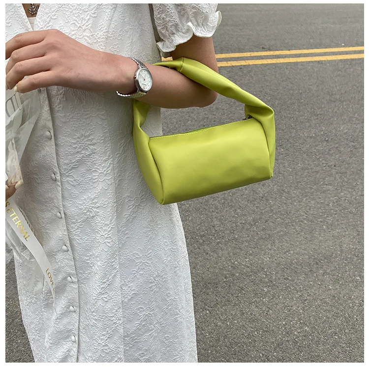 2023 New One Shoulder Armpit Bags Fashion Knot Tofu Handbag Women\'s Subaxillary Bag Simple Casual Soft Pillow Bag Solid Color