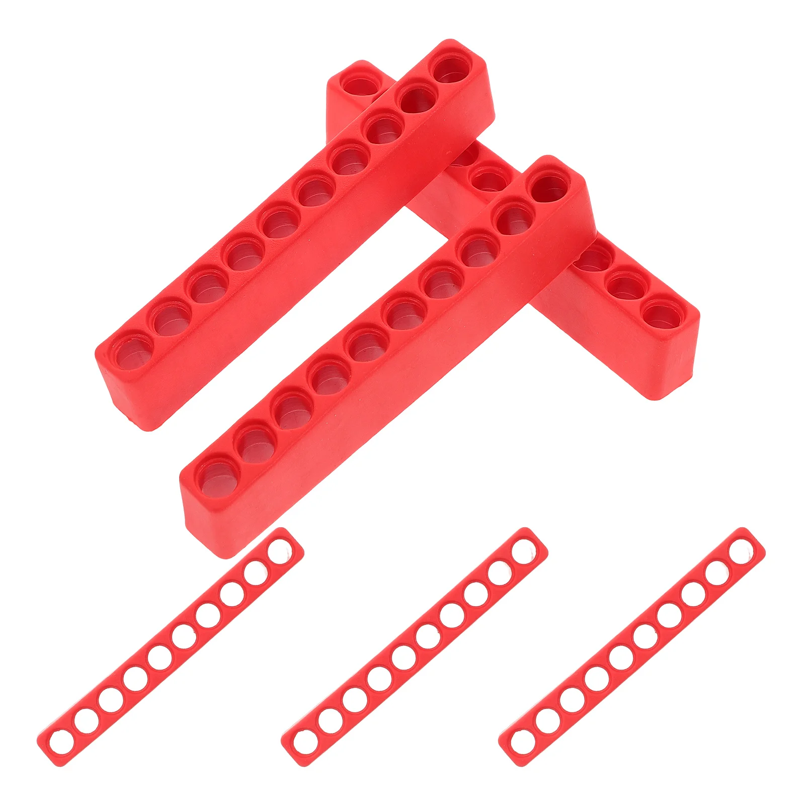

6pcs Screwdriver Holder Plastic Strip 10 Holes Storage Case Drill Bits Router Organizer Tool Box Router Bit Storage Rack Red