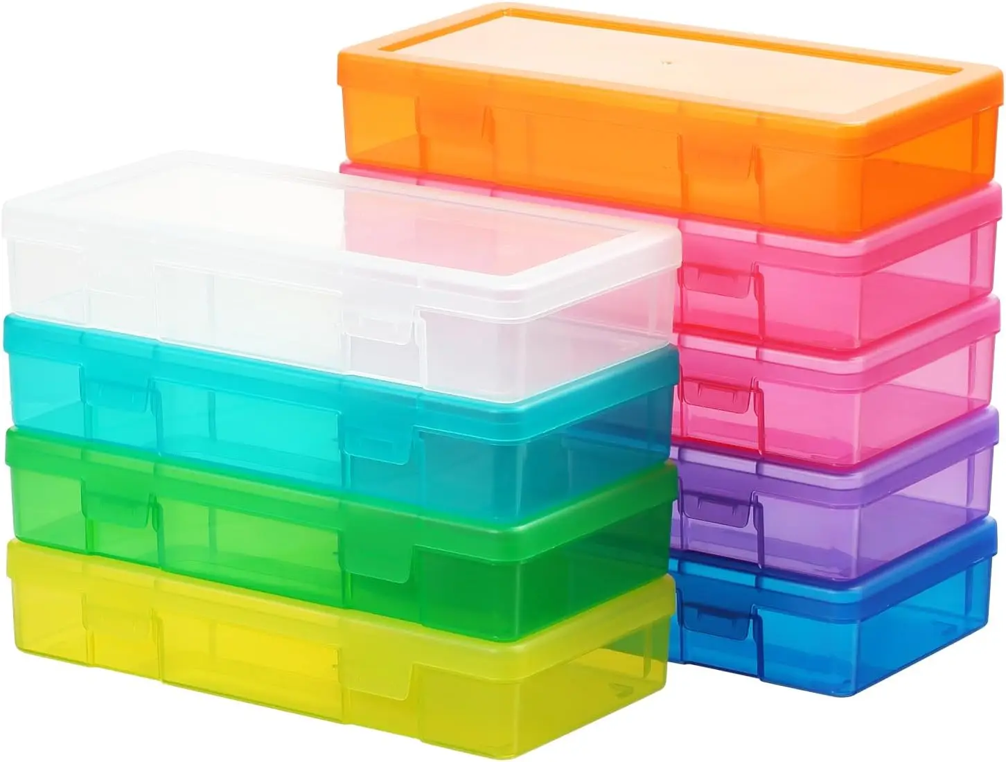 

9-Pack Medium Colored Plastic Craft Organizers with Lids, for Pencils, Legos, Crayons Storage