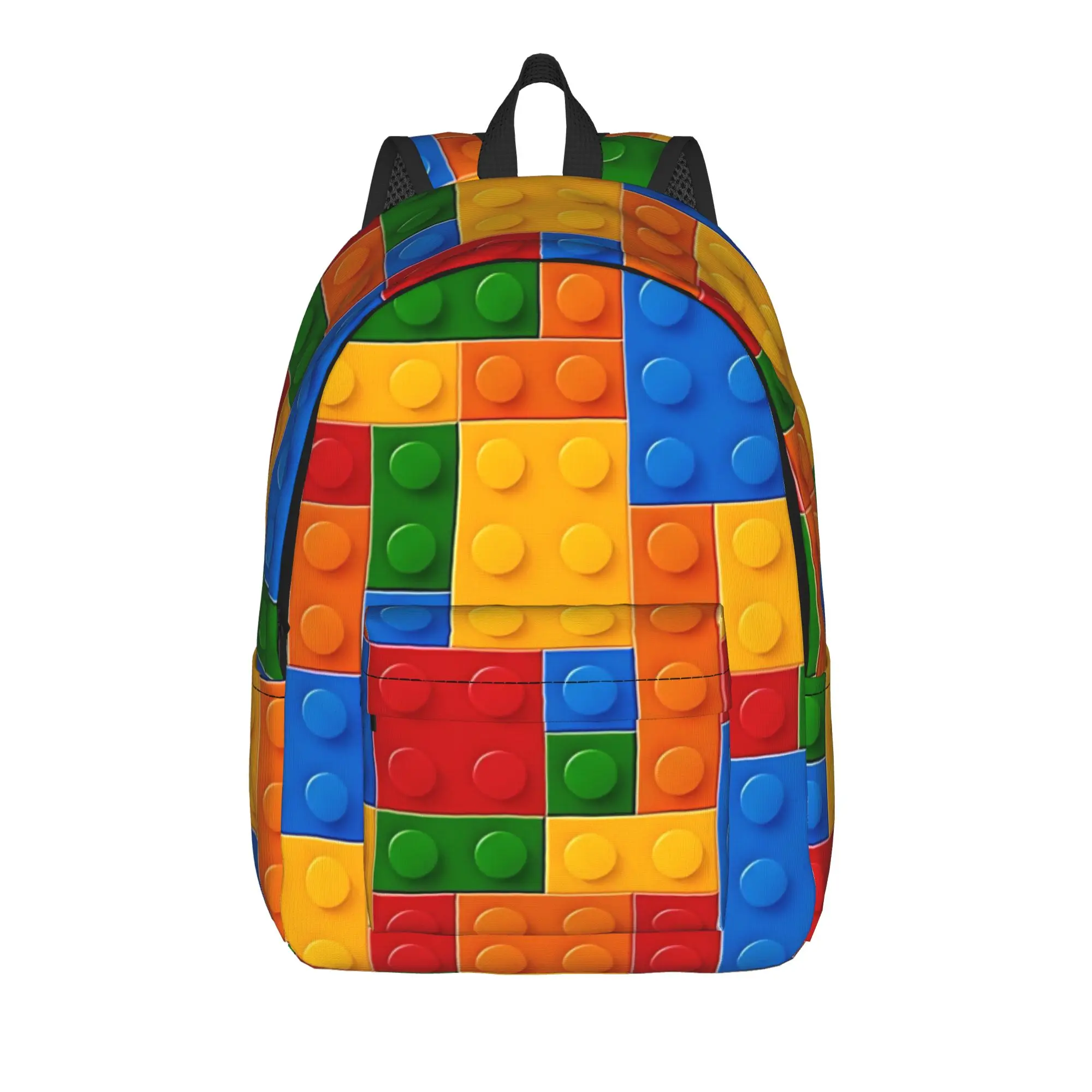 Plastic Building Blocks Toy  Backpack  University Backpacks Student Unisex Kawaii High School Bags Colorful Big Rucksack