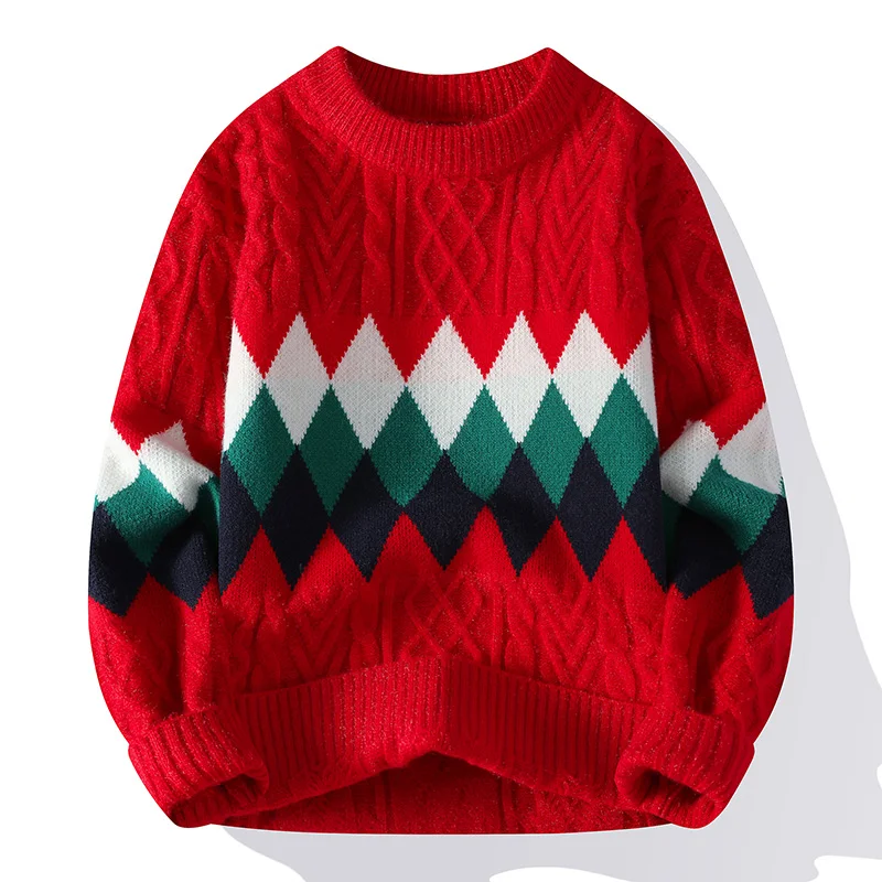 

Осень и зима 2024, новый мужской высококачественный тренд, китайский шикарный трикотаж, свитер с круглым вырезом, пуловер