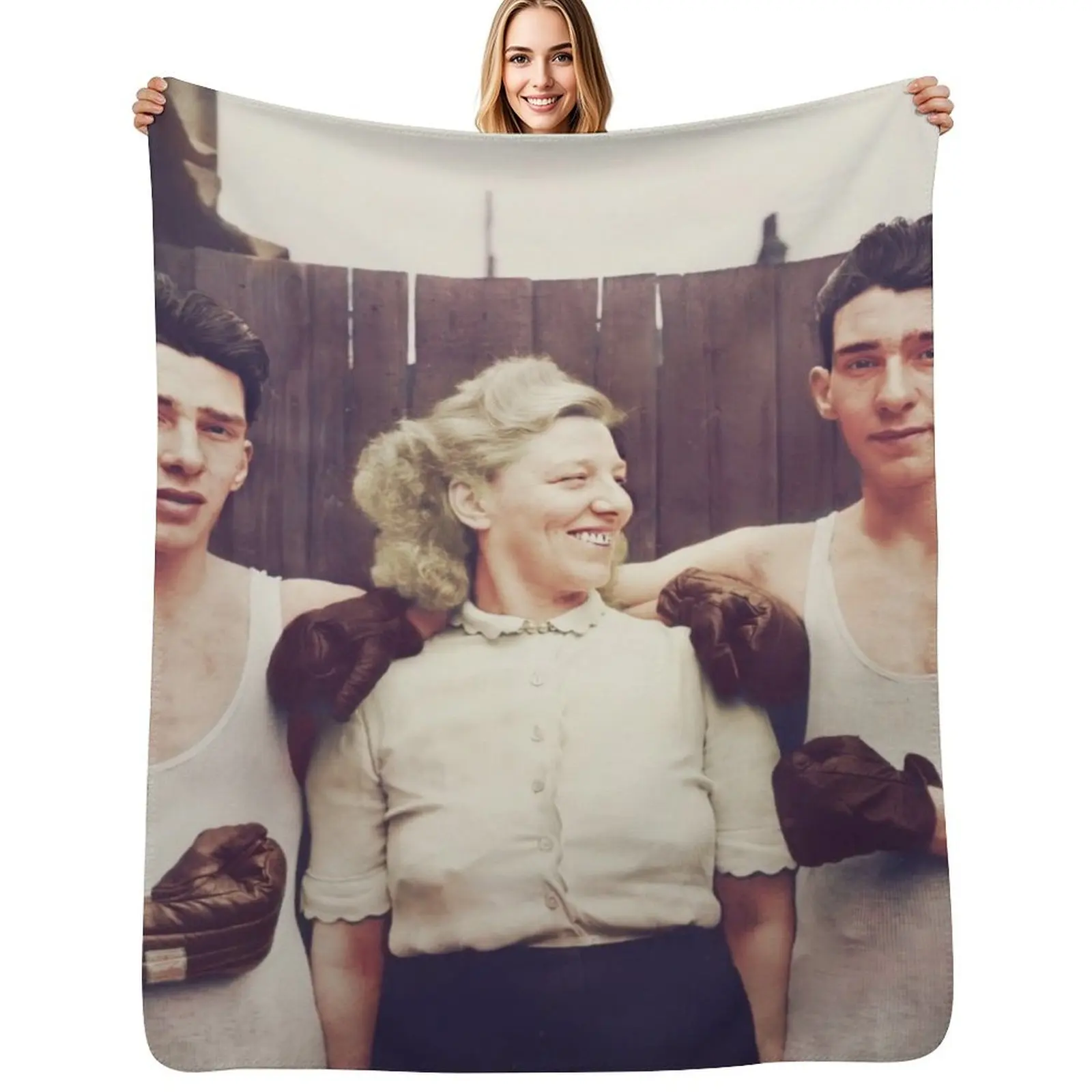 

The Kray Twins in colour Throw Blanket Picnic Sleeping Bag Bed covers Blanket
