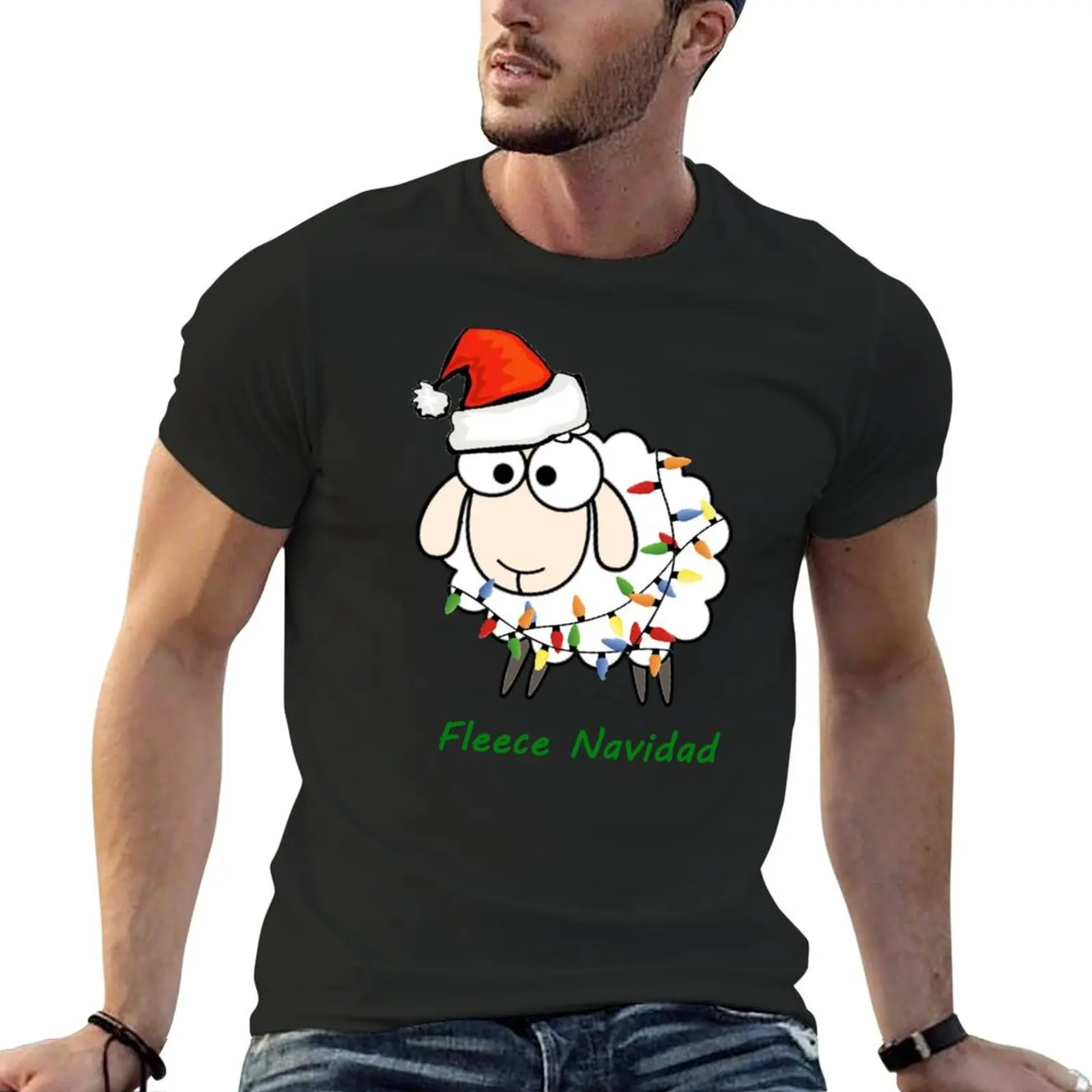 Fleece Navidad - Christmas Sheep T-Shirt rapper graphic tees graphic t shirts designer shirts men clothing