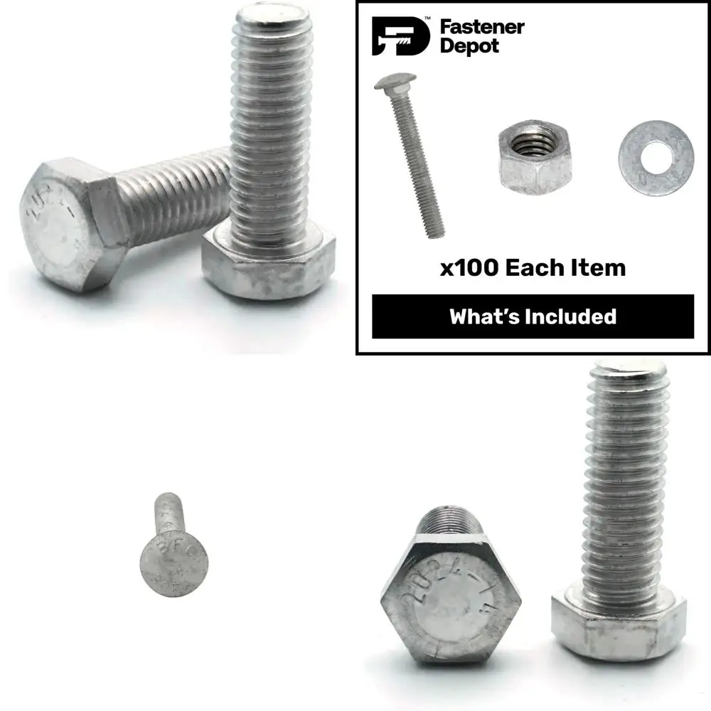 مسامير ذات غطاء سداسي 1/4-20 بخيط كامل، طول 3/4 بوصة، عبوة من 100 قطعة