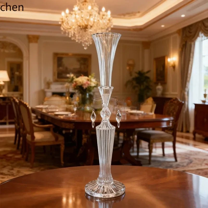 BJ-12   Transparent Crystal Glass Candle Holder Romantic Wedding Table Home Decorative Candle Holder Ornament